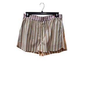 New Madewell Women's Size L Striped Cotton Blend Pull-On Shorts